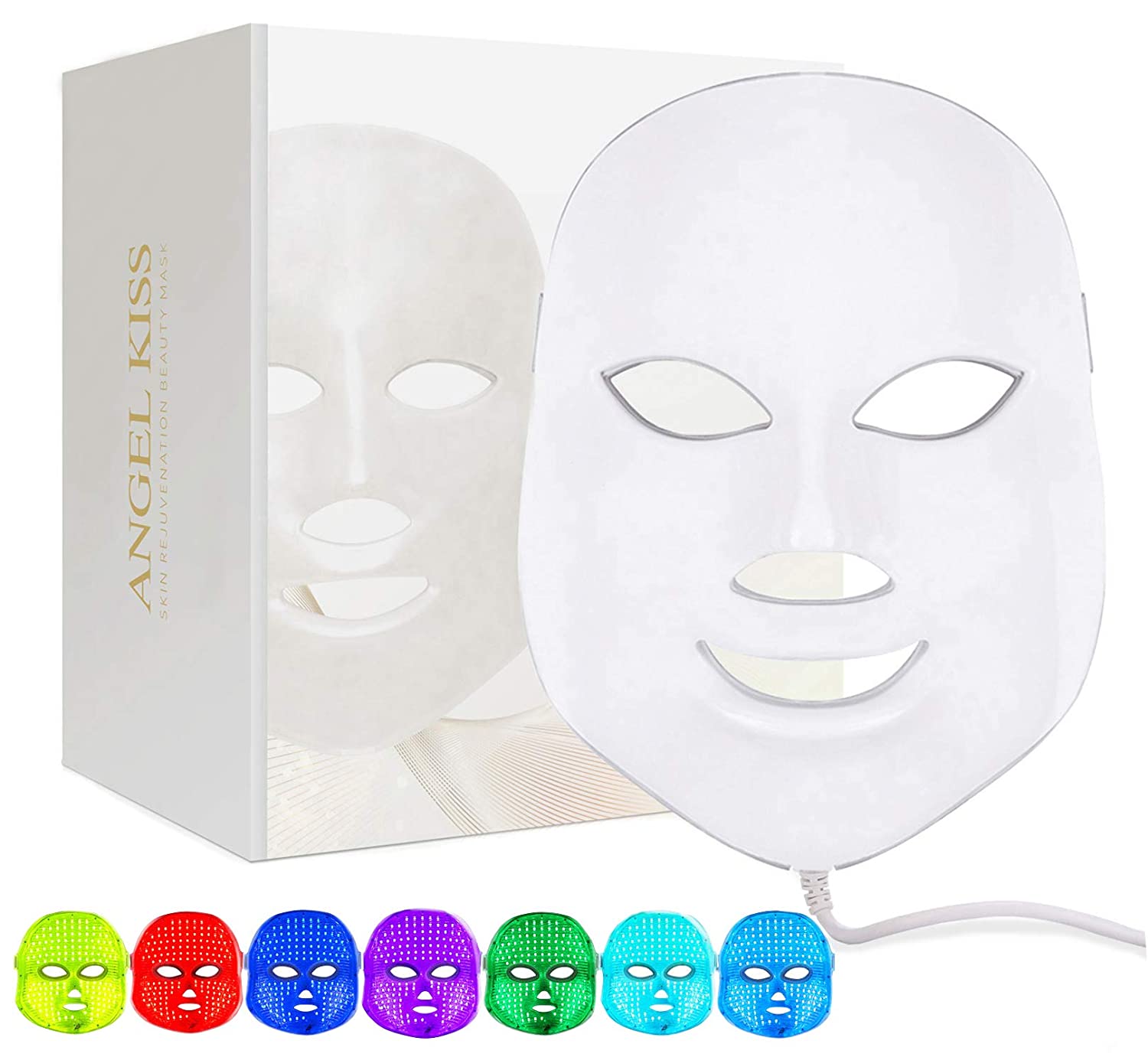 7 Color LED Light Therapy Photon Mask – Angel Kiss Beauty & Health